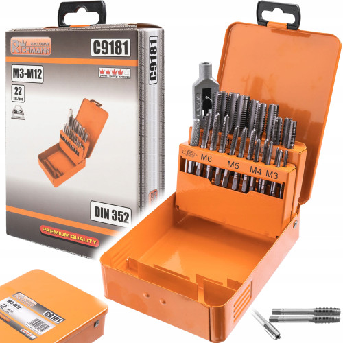 Zestaw gwintowników Corona C9181 M3 - M12 22 szt.