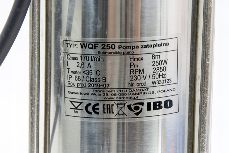 Pompa zatapialna IBO WQF 250 230V