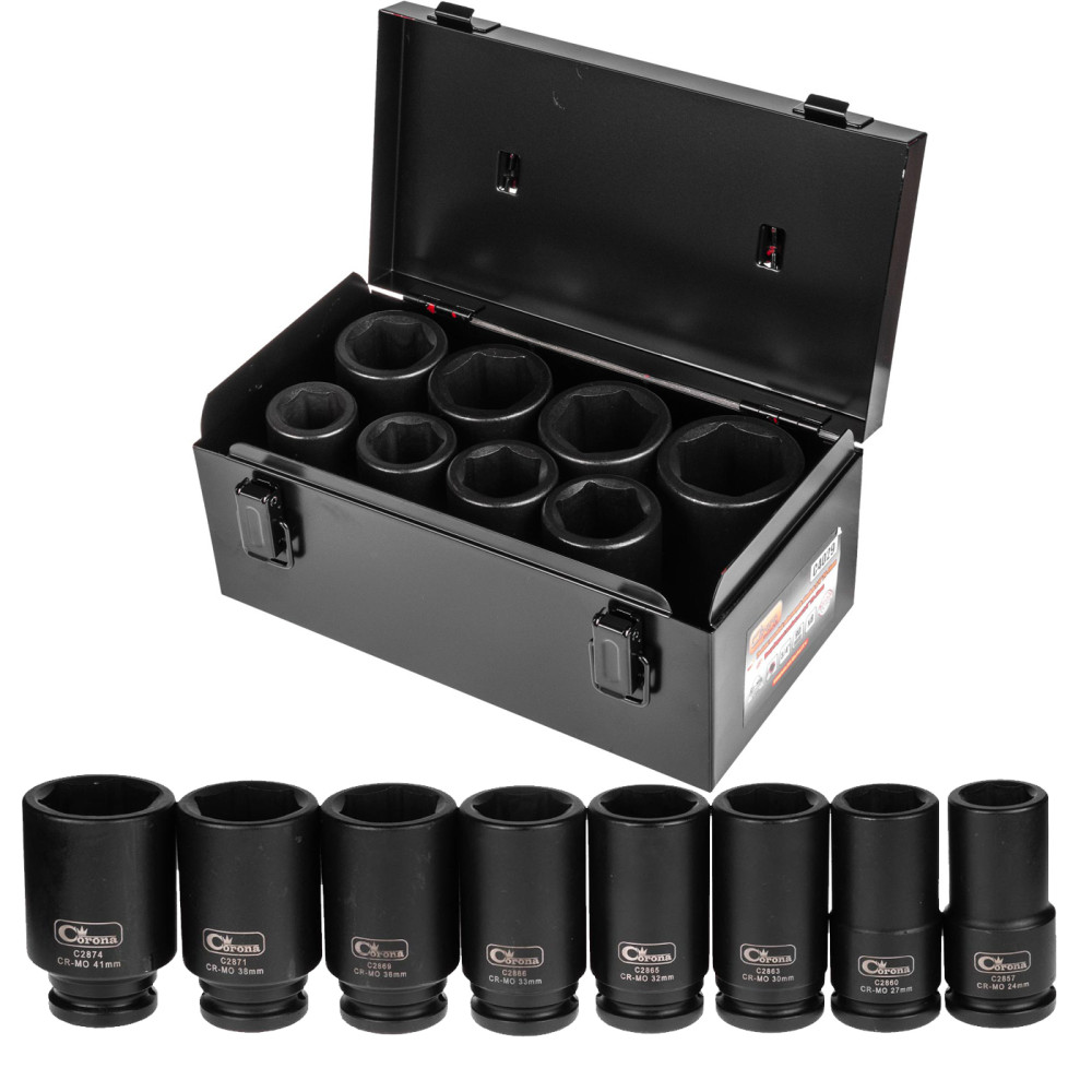 ZESTAW NASADEK UDAROWYCH DŁUGICH 3/4"24-41mm