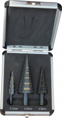 WIERTŁO STOPNIOWE STOŻKOWE DO METALU 4-32mm 3 SZT.