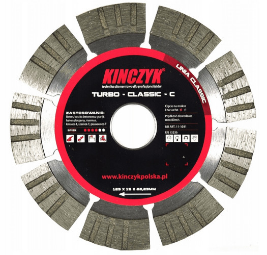 Tarcza diamentowa Kinczyk Turbo Classic 125x22,2mm