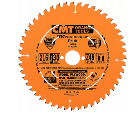 Tarcza do drewna CMT 272.216.48M 216x30mm